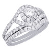 14K White Gold Solitaire Diamond Split Shank Engagement Ring Bridal Set 1.25 Ct.