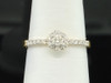 Ladies 10K Yellow Gold Solitaire Diamond Engagement Ring Halo Wedding Bridal Set