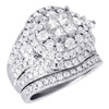 Diamond Wedding Bridal Set 14K White Gold Halo Design Engagement Ring 2.75 Tcw.