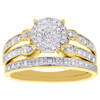 10K Yellow Gold Ladies Diamond 2 Piece Wedding Bridal Ring Set Pave Band .37 Ct.