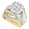 Diamond Bridal Set Ladies Yellow Gold Princess Engagement Wedding Ring 2.51 Ct.