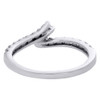 14K White Gold Two Stone Bypass Diamond Love & Friendship Engagement Ring 1/2 Ct