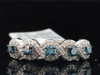 Ladies 10K White Gold Blue Diamond Engagement Ring Designer 5-Stone Wedding Band