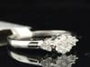 Flower Diamond Engagement Ring 14k White Gold Round Cut Promise Band 1/4 Ct.