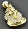 Diamond Mini Egyptian Pharaoh King Tut Pendant 0.82 Ct. 10K Yellow Gold Charm