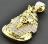 Diamond Mini Egyptian Pharaoh King Tut Pendant 0.82 Ct. 10K Yellow Gold Charm