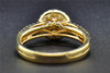 Diamond Engagement Ring 14K Yellow Gold Round Cut Flower Setting Head 0.86 Ct