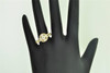 Diamond Engagement Ring 14K Yellow Gold Round Cut Flower Setting Head 0.86 Ct