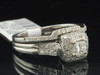 Ladies 14K White Gold Diamond Engagement Ring Wedding Band Bridal Set 0.50 Ct.