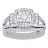 14K White Gold Diamond Bridal Set Split Shank Engagement Ring Wedding Band 1 Ct.