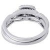 Princess Diamond Wedding Bridal Set 14K White Gold Halo Engagement Ring 0.75 Ct