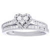 10K White Gold Wedding Bridal Set Princess Diamond Heart Engagement Ring 0.55 Ct