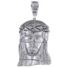 Genuine Pave Diamond Jesus Piece Charm 10K White Gold 2.50" Pendant 2.55 Ct.