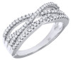 Diamond Infinity Style Wedding Band 10K White Gold Round Cut Ladies Ring 0.32 Ct