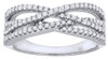 Diamond Infinity Style Wedding Band 10K White Gold Round Cut Ladies Ring 0.32 Ct