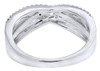 Diamond Infinity Style Wedding Band 10K White Gold Round Cut Ladies Ring 0.32 Ct