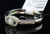 Diamond Solitaire Halo Engagement Ring Ladies 10K White Gold Band 1/4 Tcw.