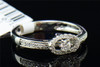 Diamond Solitaire Halo Engagement Ring Ladies 10K White Gold Band 1/4 Tcw.