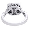 14K White Gold Diamond Tiered Square Halo Engagement Ring Split Shank 1 CT.