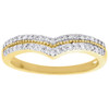 10K Yellow Gold Diamond Milgrain Contour Wedding Band Engagement Ring 0.25 Ct.