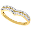 10K Yellow Gold Diamond Milgrain Contour Wedding Band Engagement Ring 0.25 Ct.