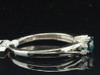 Ladies 10K White Gold Blue & White Diamond Engagement Ring Solitaire Bridal Set