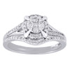 Diamond Wedding Bridal Set 10K White Gold Halo Flower Engagement Ring 0.40 Ct.