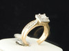 Diamond Engagement Ring Yellow Gold Princess Cut Halo Wedding Bridal Set .50 Ct.