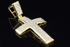 Diamond Dome Cross Pendant Mens .925 Sterling Silver Charm 1.10 Ct