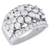 Diamond Wedding Fashion Ring Ladies 14K White Gold Round Cut Design Band 3 Tcw.