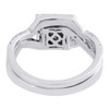 Diamond Bridal Set White Gold Princess Solitaire Engagement Wedding Ring 0.89 Ct