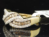 Ladies 10K Yellow Gold 0.75Ct Brown Champagne Diamond Engagement Ring Bridal Set