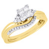 Diamond Wedding Bridal Set 10K Yellow Gold Ladies Engagement Ring 0.33 Ct.