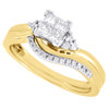 Diamond Wedding Bridal Set 10K Yellow Gold Ladies Engagement Ring 0.33 Ct.