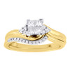 Diamond Wedding Bridal Set 10K Yellow Gold Ladies Engagement Ring 0.33 Ct.