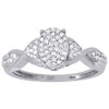 Diamond Oval Engagement Infinity 10k White Gold Round Cut Wedding Ring 0.25 Ct.