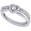 Round Diamond Wedding Bridal Set 10K White Gold Heart Engagement Ring 0.25 Ct.