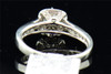 Round Solitaire Diamond Engagement Ring w Halo 14K White Gold Prong Set 0.51 Ct