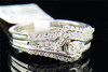 Diamond Solitaire Bridal Set Ladies 10K White Gold Engagement Ring Wedding Band