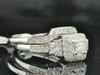 Ladies 14K White Gold Princess Diamond Bridal Set Engagement Ring 0.51 Ct.