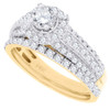 Solitaire Diamond Bridal Set Round Cut Engagement Ring 14K Yellow Gold 0.97 Ct.