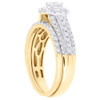 Solitaire Diamond Bridal Set Round Cut Engagement Ring 14K Yellow Gold 0.97 Ct.