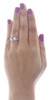 Blue Diamond Three Stone Engagement Wedding Ring 14K White Gold Bridal Set 1 Tcw
