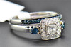 Solitaire Diamond Bridal Set Princess Cut Engagement Ring 14K White Gold 0.75 Ct