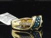 Ladies 10K Yellow Gold Blue Diamond Engagement Ring Wedding Band 0.20 Ct.