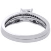 10K White Gold Genuine Diamond Wedding Bridal Set Ring Contour Band 0.21 Ct.