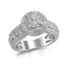 Diamond Engagement Ring Antique Halo Set Ladies 14K White Gold 2.92 ct.