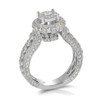 Diamond Engagement Ring Antique Halo Set Ladies 14K White Gold 2.92 ct.