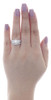 14K White Gold Round Solitaire Diamond Halo Wedding Ring Bridal Set 1.15 Ct.