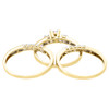 10K Yellow Gold Princess Cut Diamond Wedding Ring Band 3 Piece Bridal Set .60 ct